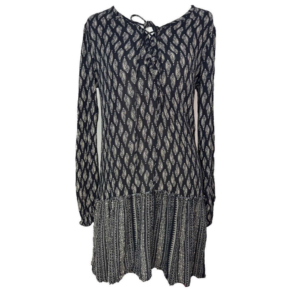 Knot Sisters black long-sleeve tunic mini dress